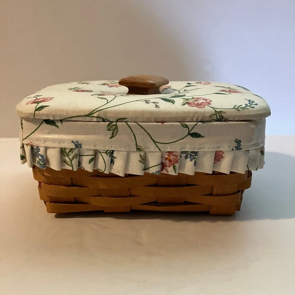Henn Workshops Special Edition Mother's Day floral lined vanity basket w/ lid